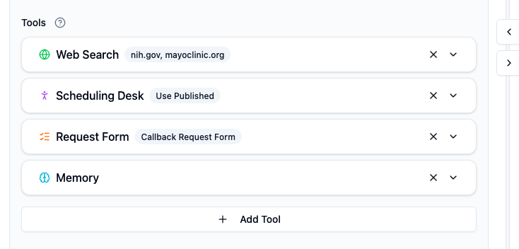 Consultation Desk with multiple tools configured