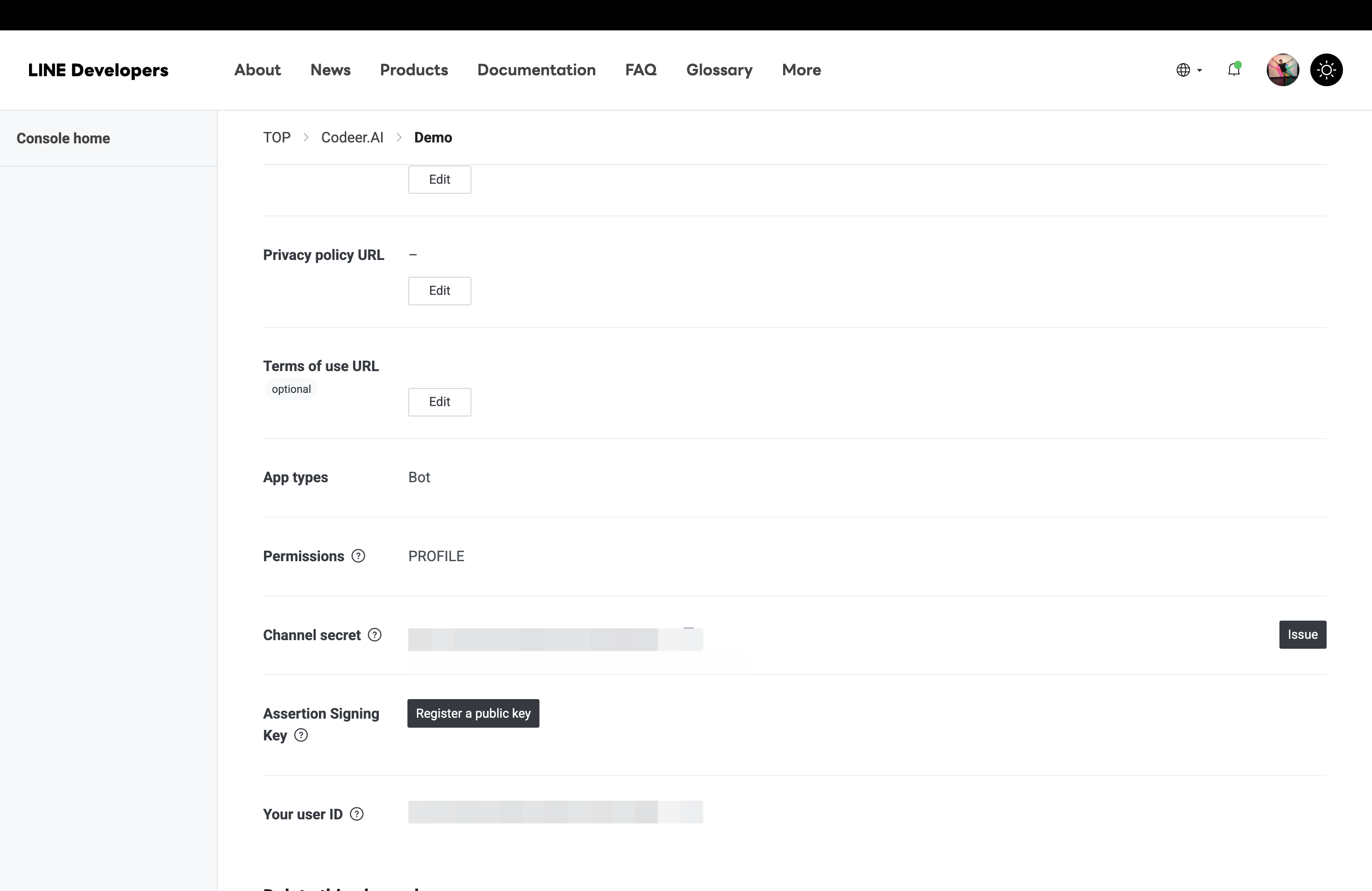 Messaging API channel Basic settings page showing where to copy Channel secret